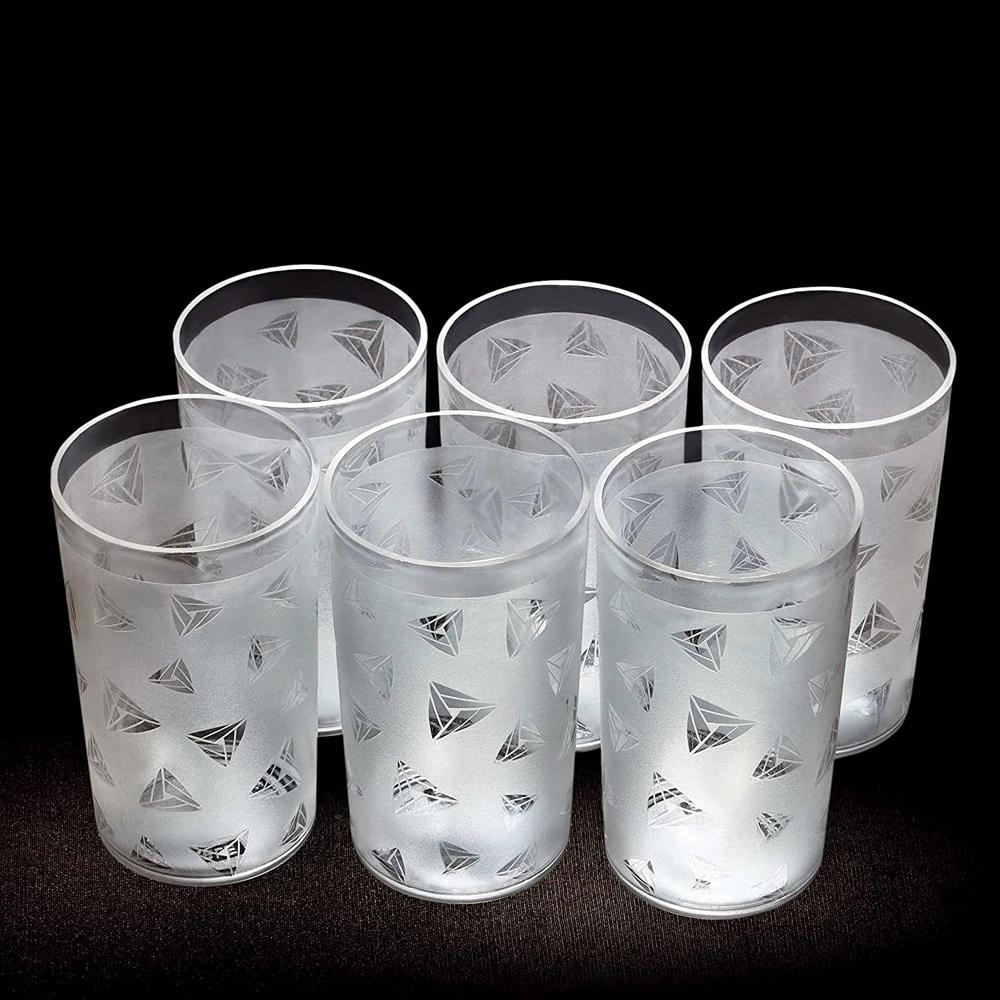 2347 Unbreakable Plastic Diamond Design Drinking Glass/Juice Glass Set ( Pack of 6) (Brown Box Pack) - SkyShopy 2347 Unbreakable Plastic Diamond Design Drinking Glass/Juice Glass Set ( Pack of 6) (Brown Box Pack) - SkyShopy